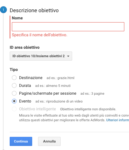 eventi google analytics
