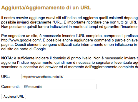 indicizzare sito