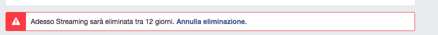 eliminare pagina Facebook