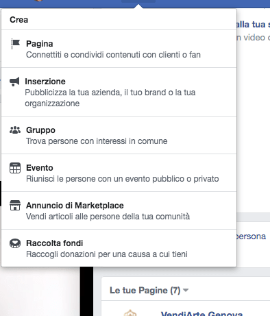 creare pagina facebook