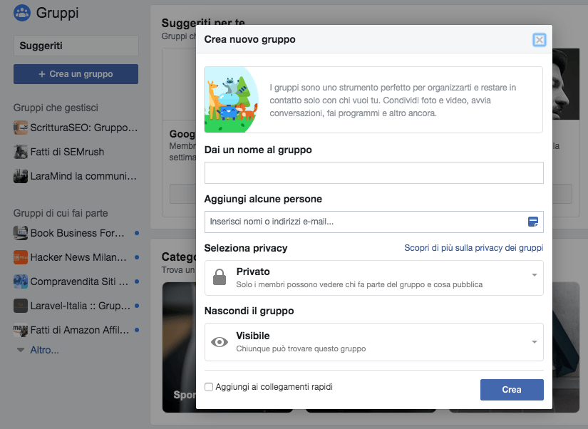 gruppi facebook